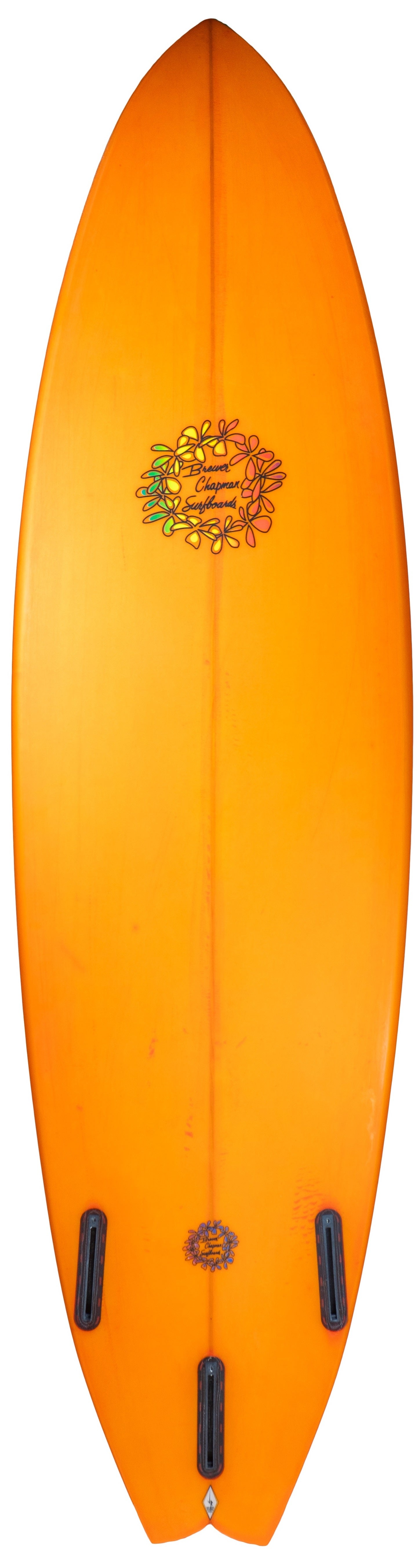 6 6 x 19 3 8 Orange Tint Bottom Clear Deck Jack Reeves Swallow Tail Futures Thruster Third Stone Hawaii